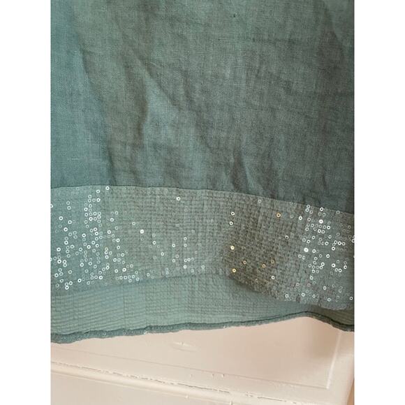 Bellambra Sixe Large Women's Tunic Style Linen Blouse w/ Sequins - made in Italy - Picture 3 of 5